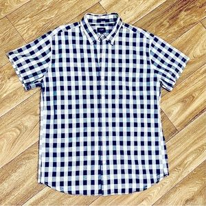 J.Crew Gingham short sleeve button down shirt